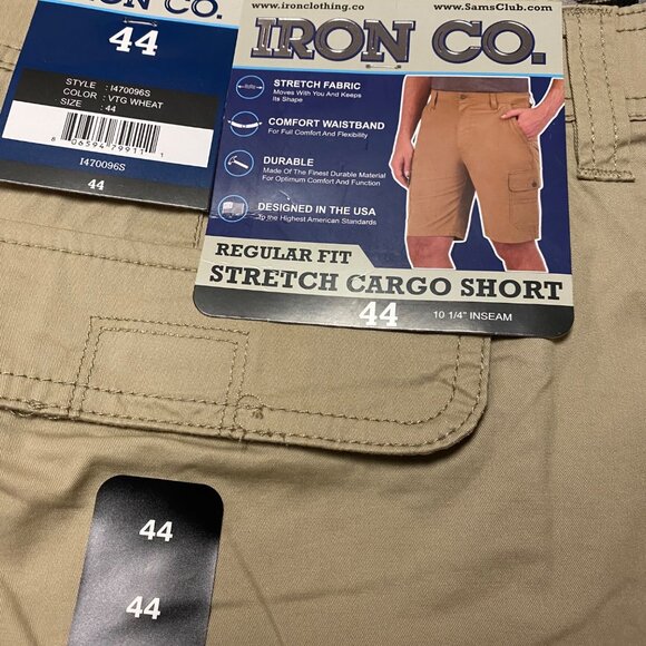 Iron Co. Mens Wheat Regular Fit‎ Stretch Cargo Shorts Size 44 - Picture 8 of 10